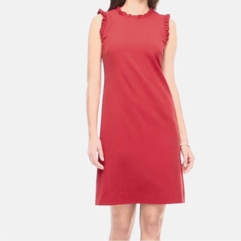 J. Crew Factory Red Ruffle Neck and Sleeve Business Dress size 20